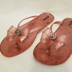 Michael Kors Girls Pink Glitter Sandals Size 4.5
